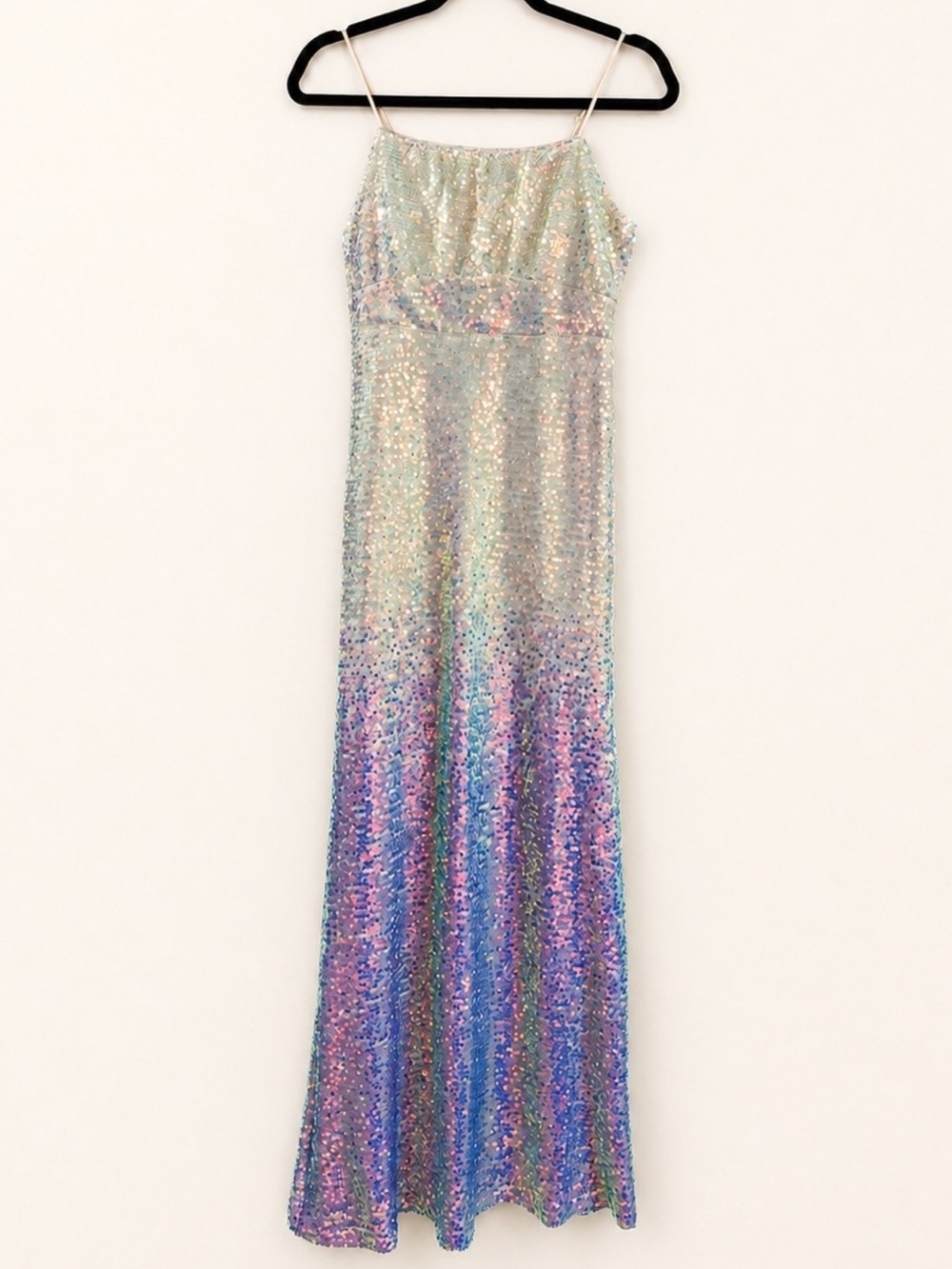 Honey & Rosie Pastel Ombré Sequin Maxi Dress Size 14